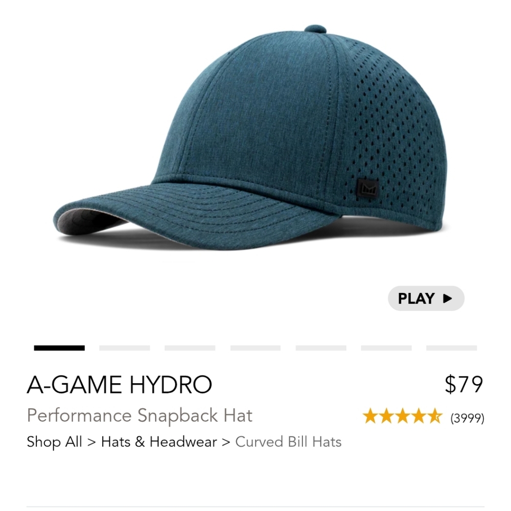 Melin Hydro Performance Snapback Hat - Heather Ocean Color